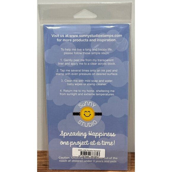 Sunny Studio Photopolymer Clear Stamps SSCL-258 Phoebe Alphabet Set & Numbers - Picture 2 of 3